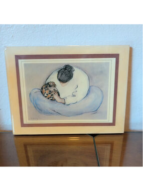 Vintage R.C. GORMAN Navajo Tile Artwork - Woman With Bowl 8"X 6"